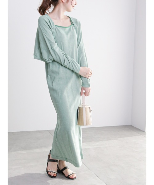 Te chichi TERRASSE(テチチテラス)の「ボレロ付カットキャミワンピース(ワンピース・レディース・ブラック/ホワイト/グリーン・フリ-)」の6枚目の写真