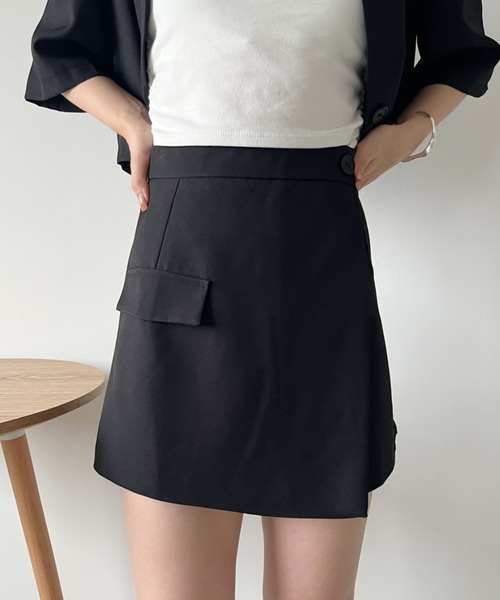 CLEA（クレア）の「【2点セット】ショート丈ジャケット+巻きミニスカート セットアップ（セットアップ・レディース・ピンク/ブラック/グレー・M/L）」の12枚目の写真