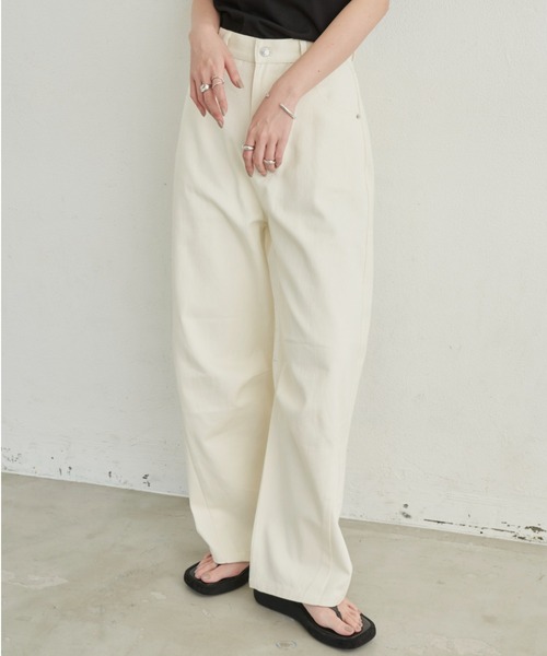 Aunt Marie's(アントマリーズ)の「【サイズ展開有】カツラギカーブパンツ(その他パンツ・レディース・アイボリー/ブラック・MEDIUM/LARGE/SMALL)」の4枚目の写真