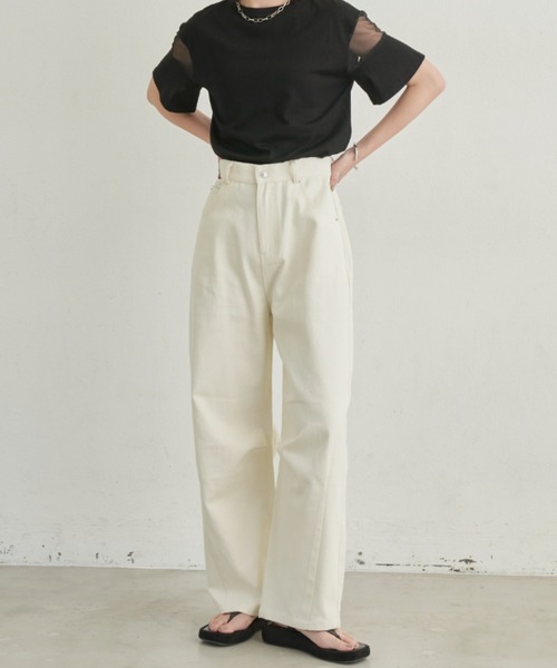 Aunt Marie's(アントマリーズ)の「【サイズ展開有】カツラギカーブパンツ(その他パンツ・レディース・アイボリー/ブラック・MEDIUM/LARGE/SMALL)」の7枚目の写真