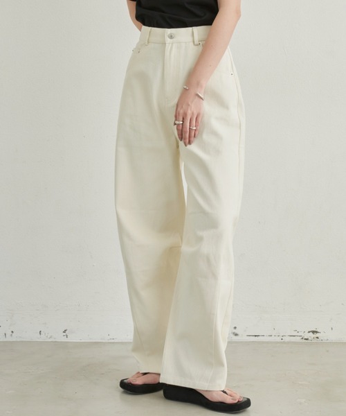 Aunt Marie's(アントマリーズ)の「【サイズ展開有】カツラギカーブパンツ(その他パンツ・レディース・アイボリー/ブラック・MEDIUM/LARGE/SMALL)」の3枚目の写真