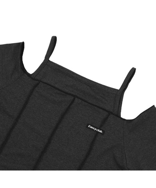 FANCY CLUB(ファンシークラブ)の「A'GEM/9 × .kom『 FANCY CLUB/ファンシークラブ』 CUT-OUT OFF SHOURDER/カットアウトオフショルダー(Tシャツ/カットソー・レディース・ブラック/グレー・FREE)」の4枚目の写真