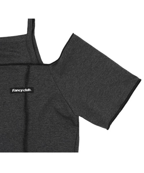 FANCY CLUB(ファンシークラブ)の「A'GEM/9 × .kom『 FANCY CLUB/ファンシークラブ』 CUT-OUT OFF SHOURDER/カットアウトオフショルダー(Tシャツ/カットソー・レディース・ブラック/グレー・FREE)」の9枚目の写真