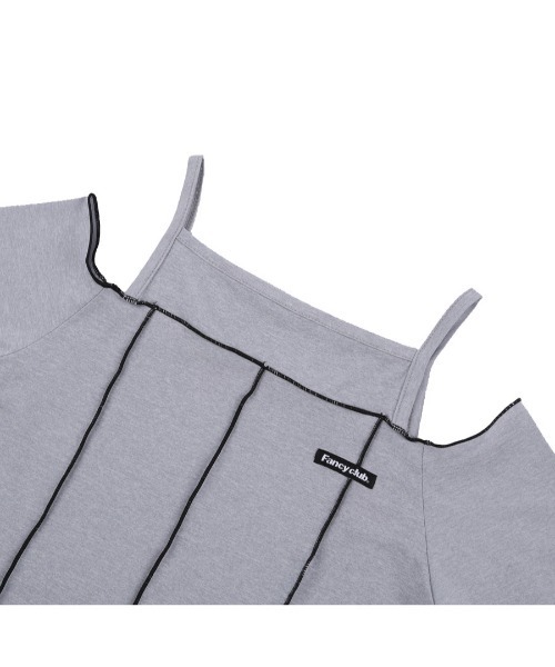 FANCY CLUB(ファンシークラブ)の「A'GEM/9 × .kom『 FANCY CLUB/ファンシークラブ』 CUT-OUT OFF SHOURDER/カットアウトオフショルダー(Tシャツ/カットソー・レディース・ブラック/グレー・FREE)」の14枚目の写真