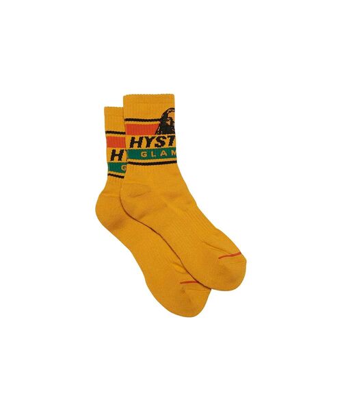 HYSTERIC GLAMOUR（ヒステリックグラマー）の「MAKE ME SMILE スケーターソックス（ソックス/靴下・メンズ・ホワイト/ブラック/イエロー・FREE）」の5枚目の写真