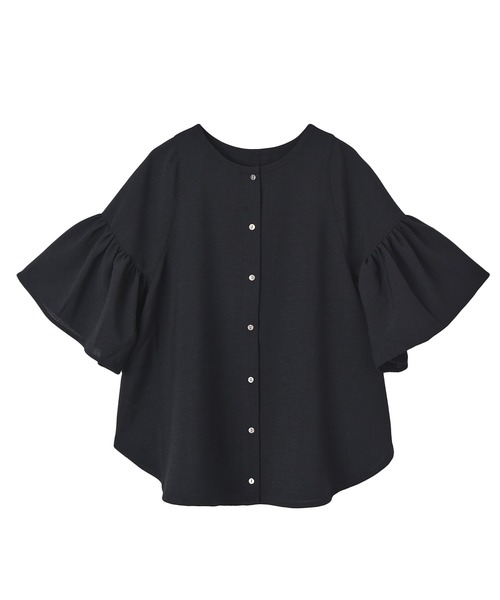 ブラウス シャツ Adela pearl 2way blouse アデラパール２wayブラウス レディース NOLLEY'S Sophi（ノーリーズソフィ）の「パール付袖2WAY両前