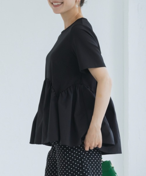 Sono(ソーノ)の「【SONO/ソーノ】【Summwe Stretch】アンブレラヘムPO(Tシャツ/カットソー・レディース・ネイビー/ホワイト/ブラック・1)」の5枚目の写真