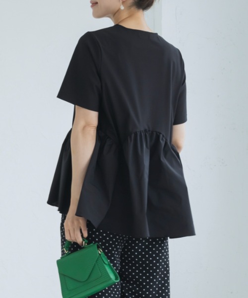 Sono(ソーノ)の「【SONO/ソーノ】【Summwe Stretch】アンブレラヘムPO(Tシャツ/カットソー・レディース・ネイビー/ホワイト/ブラック・1)」の6枚目の写真