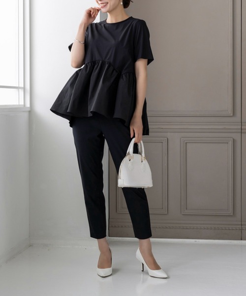 Sono(ソーノ)の「【SONO/ソーノ】【Summwe Stretch】アンブレラヘムPO(Tシャツ/カットソー・レディース・ネイビー/ホワイト/ブラック・1)」の9枚目の写真