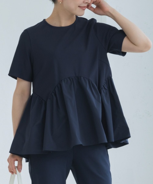 Sono(ソーノ)の「【SONO/ソーノ】【Summwe Stretch】アンブレラヘムPO(Tシャツ/カットソー・レディース・ネイビー/ホワイト/ブラック・1)」の10枚目の写真