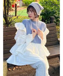 merry jenny | ニットベストドッキングミニワンピース(ワンピース)