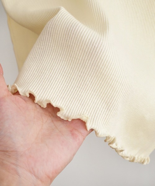 flower（フラワー）の「ラッフルスリーブティーズ（Tシャツ/カットソー・レディース・アイボリー/ブラック/ベージュ・FREE）」の19枚目の写真