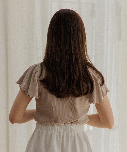 flower（フラワー）の「ラッフルスリーブティーズ（Tシャツ/カットソー・レディース・アイボリー/ブラック/ベージュ・FREE）」の22枚目の写真