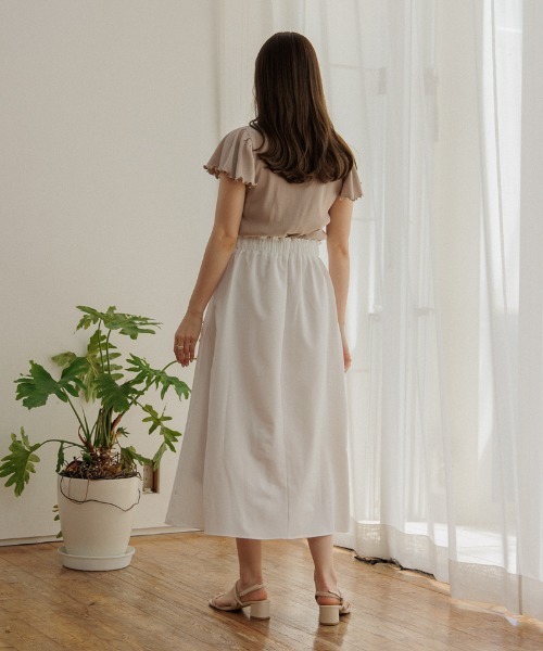 flower（フラワー）の「ラッフルスリーブティーズ（Tシャツ/カットソー・レディース・アイボリー/ブラック/ベージュ・FREE）」の13枚目の写真