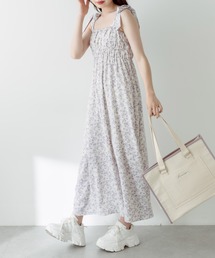 OLIVE des OLIVE | 肩リボンシャーリングキャミワンピース　1031090630(ワンピース)