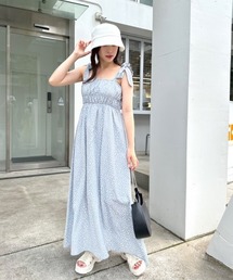 OLIVE des OLIVE | 肩リボンシャーリングキャミワンピース　1031090630(ワンピース)