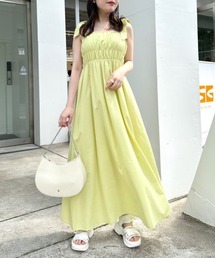 OLIVE des OLIVE | 肩リボンシャーリングキャミワンピース　1031090630(ワンピース)