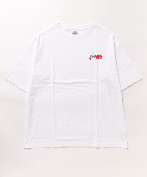 Universal Filmarket(ユニバーサルフィルマーケット)の「【Universal Filmarket】JAWS ワンポイントロゴ ビックシルエットTシャツ(Tシャツ/カットソー・レディース・ホワイト/ブラック・M)」の7枚目の写真