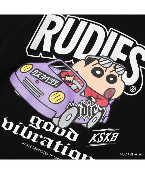 RUDIE'S(ルーディーズ)の「RUDIE'SxCRAYON SHINCHAN LOCAL DRIVE TEE / ルーディーズ クレヨンしんちゃん ローカル ドライブ Tシャツ(Tシャツ/カットソー・メンズ・ホワイト/ブラック・L/M/S/XXL/XL)」の6枚目の写真