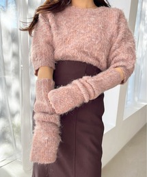 Olu. | アームウォーマー×カラーニットトップス(ニット/セーター)