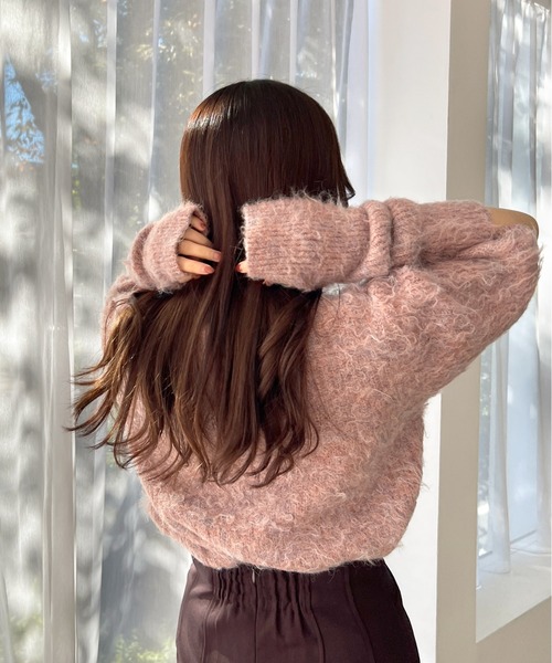 Olu.（オルドット）の「アームウォーマー×カラーニットトップス（ニット/セーター・レディース・ライトブラウン/ピンク系その他・FREE）」の10枚目の写真