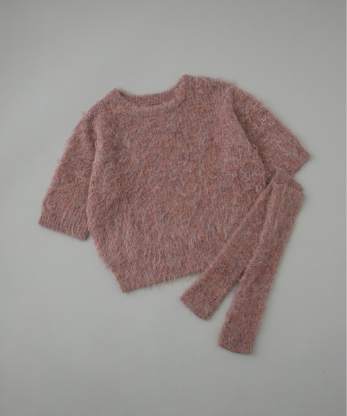 Olu.（オルドット）の「アームウォーマー×カラーニットトップス（ニット/セーター・レディース・ライトブラウン/ピンク系その他・FREE）」の9枚目の写真