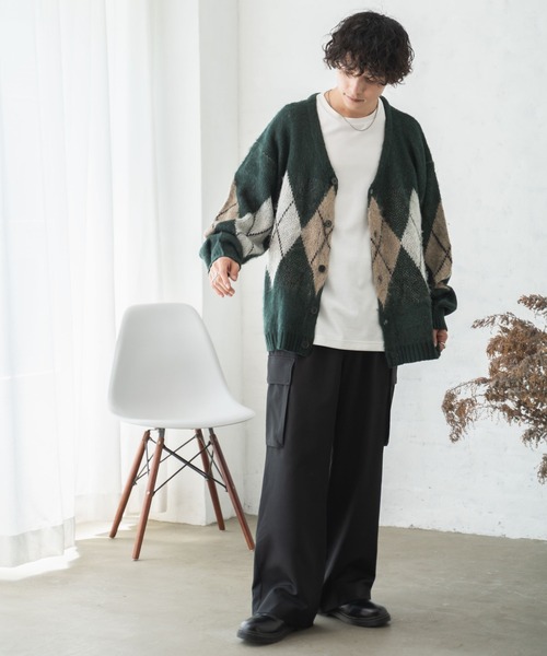 WEGO（ウィゴー）の「WEGO/モヘアライク総柄ビッグカーディガン（カーディガン/ボレロ・メンズ・その他3/その他4/その他5/その他2/その他1/その他6・LARGE/MEDIUM）」の9枚目の写真