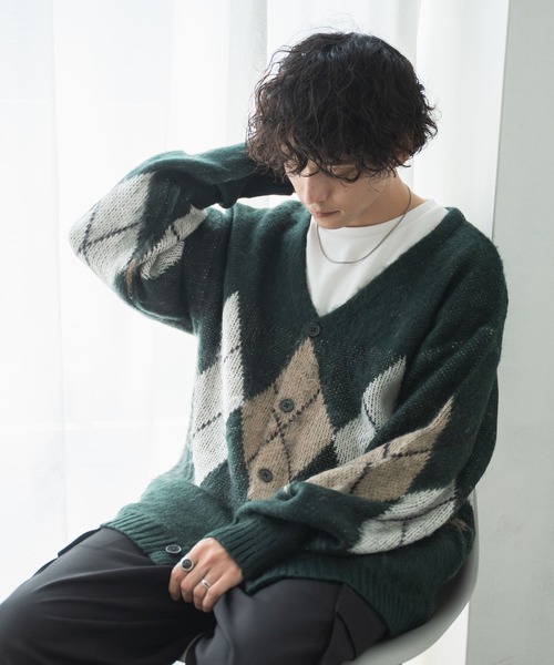 WEGO（ウィゴー）の「WEGO/モヘアライク総柄ビッグカーディガン（カーディガン/ボレロ・メンズ・その他3/その他4/その他5/その他2/その他1/その他6・LARGE/MEDIUM）」の7枚目の写真