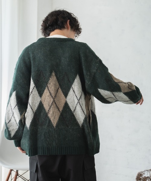 WEGO（ウィゴー）の「WEGO/モヘアライク総柄ビッグカーディガン（カーディガン/ボレロ・メンズ・その他3/その他4/その他5/その他2/その他1/その他6・LARGE/MEDIUM）」の8枚目の写真