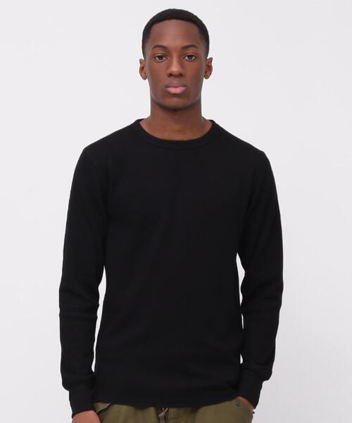 AVIREX（アヴィレックス）の「《DAILY/デイリー》L/S THERMAL CREW NECK T-SHIRT / 長袖 サーマル クルーネックＴシャツ / AVIREX / アヴィレックス（Tシャツ/カットソー・メンズ・ネイビー/グレー/ブラック/ホワイト系2/オリーブ系・L/M/S/2XL/XL）」の7枚目の写真