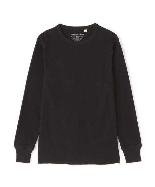 AVIREX（アヴィレックス）の「《DAILY/デイリー》L/S THERMAL CREW NECK T-SHIRT / 長袖 サーマル クルーネックＴシャツ / AVIREX / アヴィレックス（Tシャツ/カットソー・メンズ・ネイビー/グレー/ブラック/ホワイト系2/オリーブ系・L/M/S/2XL/XL）」の8枚目の写真