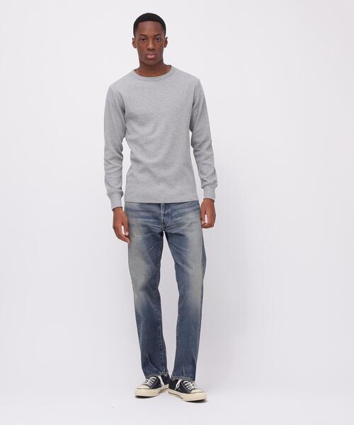 AVIREX（アヴィレックス）の「《DAILY/デイリー》L/S THERMAL CREW NECK T-SHIRT / 長袖 サーマル クルーネックＴシャツ / AVIREX / アヴィレックス（Tシャツ/カットソー・メンズ・ネイビー/グレー/ブラック/ホワイト系2/オリーブ系・L/M/S/2XL/XL）」の10枚目の写真
