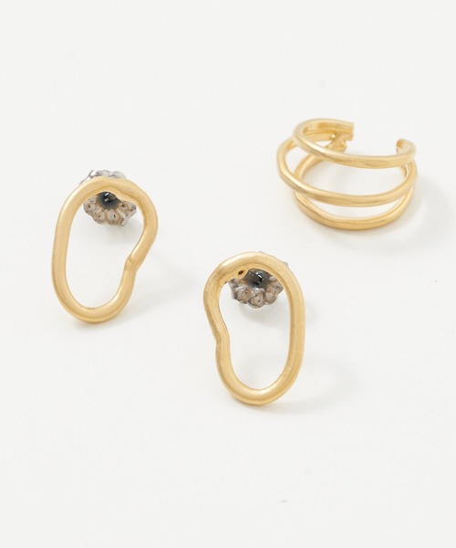 collex(コレックス)の「【Ljud/ユード】ニュアンスピアス&3ラインイヤカフセット(ピアス(両耳用)・レディース・シルバー/ゴールド・フリー)」の5枚目の写真