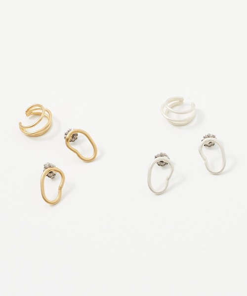 collex(コレックス)の「【Ljud/ユード】ニュアンスピアス&3ラインイヤカフセット(ピアス(両耳用)・レディース・シルバー/ゴールド・フリー)」の7枚目の写真