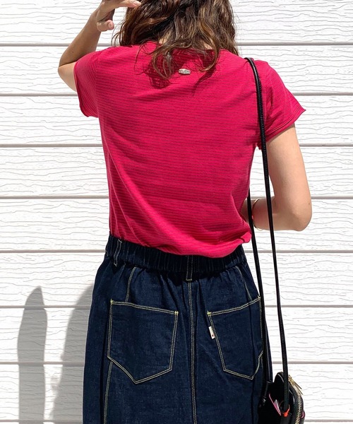 Q（キュー）の「デイリーVネックT（Tシャツ/カットソー・レディース・グリーン系/ピンク系/ブラック/ホワイト・MEDIUM）」の13枚目の写真