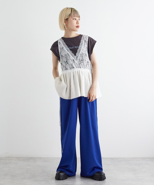 w closet（ダブルクローゼット）の「レースドッキングニット