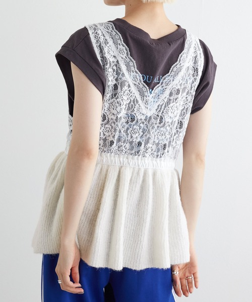 w closet（ダブルクローゼット）の「レースドッキングニット