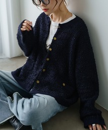 PUAL CE CIN | ツイードライクジャガードニットカーディガン(カーディガン/ボレロ)