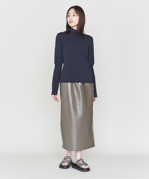 ASTRAET（アストラット）の「＜ASTRAET＞ナイロンポリウレタン ハイネックカットソー（Tシャツ/カットソー・レディース・ブラック/ダークグリーン・FREE）」の8枚目の写真