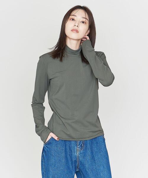 ASTRAET（アストラット）の「＜ASTRAET＞ナイロンポリウレタン ハイネックカットソー（Tシャツ/カットソー・レディース・ブラック/ダークグリーン・FREE）」の11枚目の写真