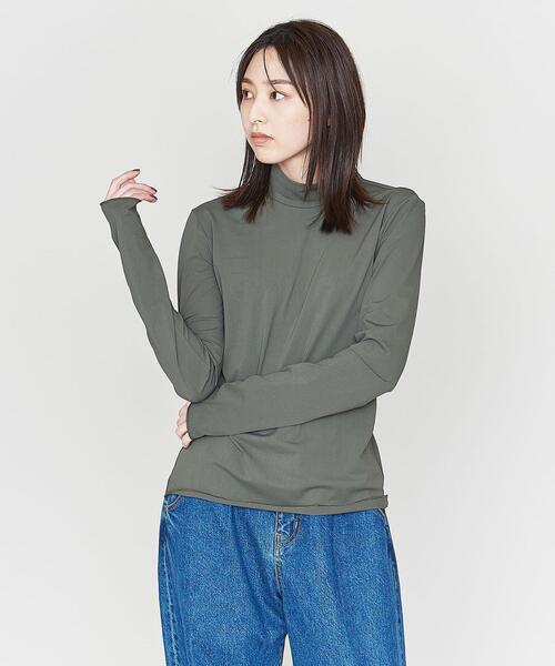 ASTRAET（アストラット）の「＜ASTRAET＞ナイロンポリウレタン ハイネックカットソー（Tシャツ/カットソー・レディース・ブラック/ダークグリーン・FREE）」の12枚目の写真