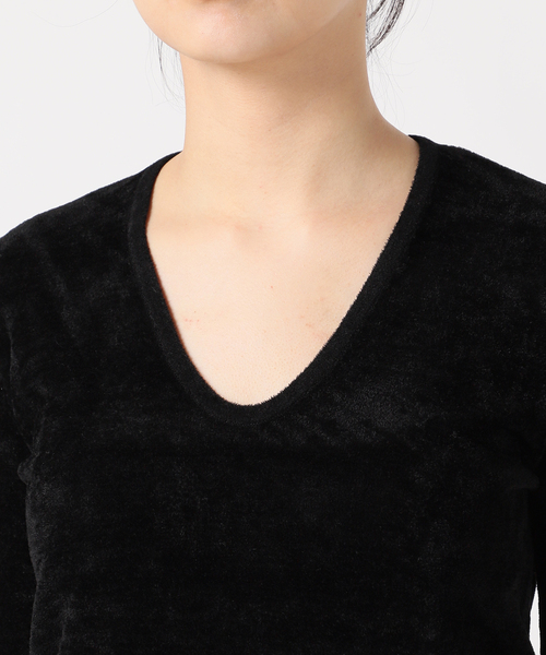 トップス CITYSHOP VELVET U NECK PULLOVER CITYSHOP（シティーショップ）の「VELVET TOUCH U NECK PULLOVER
