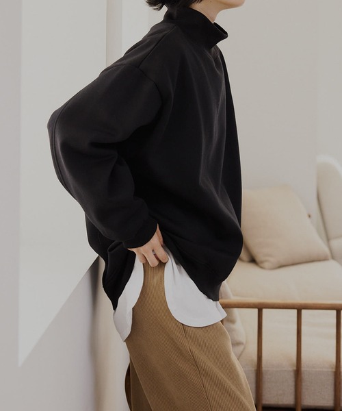 セール】裏起毛ハイネックスウェットプルオーバー（スウェット