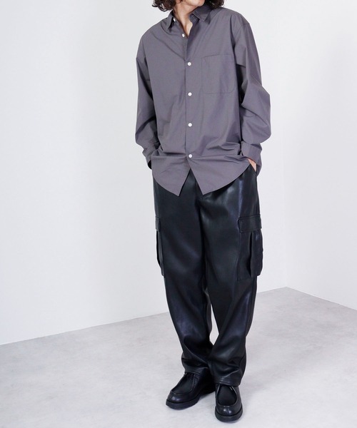 SUGGESTION（サジェッション）の「Synthetic leather cargo pants / 合皮カーゴパンツ UNISEX（カーゴパンツ・メンズ・ブラック・M/L/LL）」の21枚目の写真