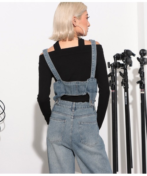 LATINA(ラティーナ)の「2WAYストレートデニムサロペット(サロペット/オーバーオール・レディース・ブルー・L/M/S)」の6枚目の写真
