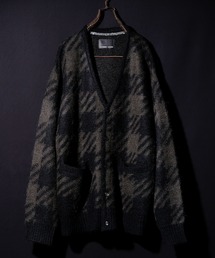 BUFFALO CHECK MOHAIR KNIT CARDIGAN / バッファロー チェックジャガード モヘヤ ニット カーディガン