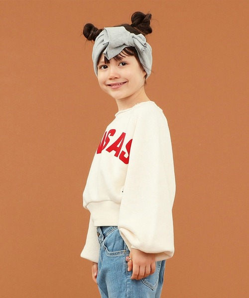 Lee（リー）の「【110-150cm】【親子】キッズ ラグラン パフスリーブ スエット（スウェット・キッズ・チャコールグレー/アイボリー/グレー・140/150/110/130/120）」の5枚目の写真