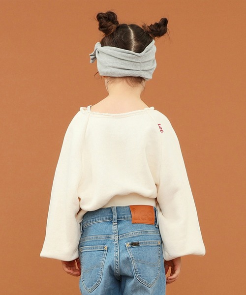 Lee（リー）の「【110-150cm】【親子】キッズ ラグラン パフスリーブ スエット（スウェット・キッズ・チャコールグレー/アイボリー/グレー・140/150/110/130/120）」の7枚目の写真