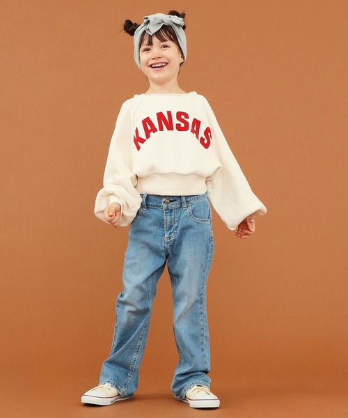 Lee（リー）の「【110-150cm】【親子】キッズ ラグラン パフスリーブ スエット（スウェット・キッズ・チャコールグレー/アイボリー/グレー・140/150/110/130/120）」の9枚目の写真