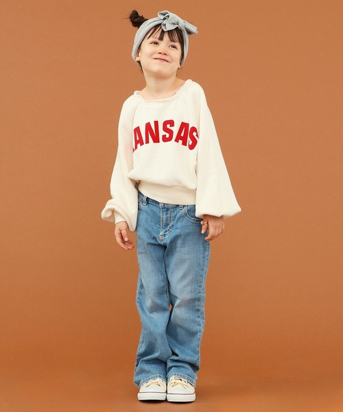 Lee（リー）の「【110-150cm】【親子】キッズ ラグラン パフスリーブ スエット（スウェット・キッズ・チャコールグレー/アイボリー/グレー・140/150/110/130/120）」の10枚目の写真